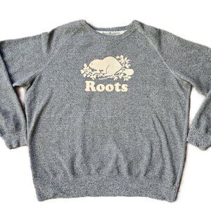 Roots Salt & Pepper Organic Original Crewneck Pullover Sweatshirt Womens XLarge